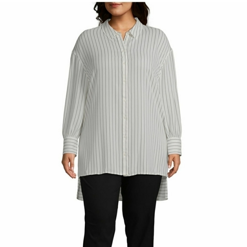 Worthington womens long sleeve button front tunic size XL NWT